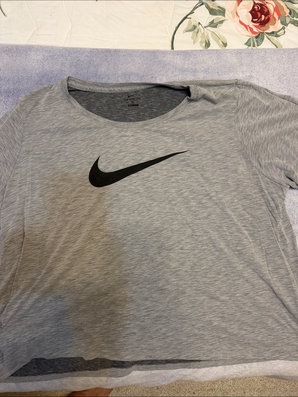 Nike Light Gray Short-Sleeve Tee with Black Swoosh 3X